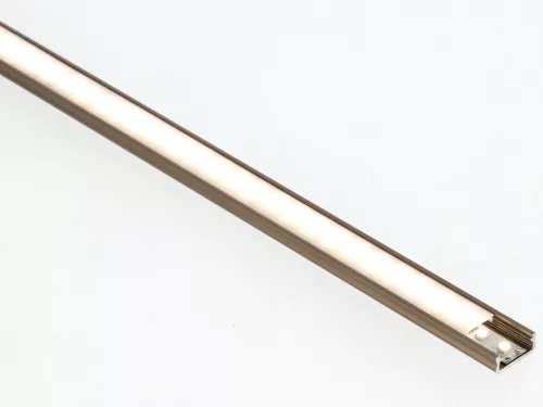 Barna - Alumínium U profil LED szalagos világításhoz 16x6 mm (Félig átlátszó búrával)