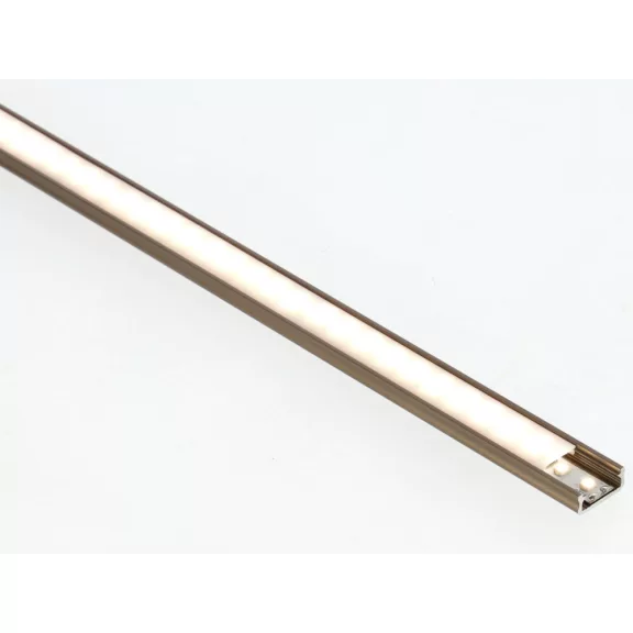 Barna - Alumínium U profil LED szalagos világításhoz 16x6 mm (Félig átlátszó búrával)