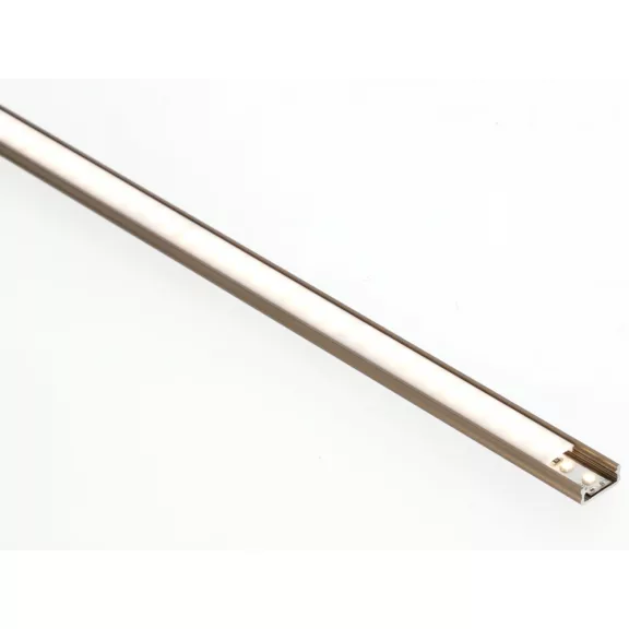 Barna - Alumínium U profil LED szalagos világításhoz 16x6 mm (Opál búrával)
