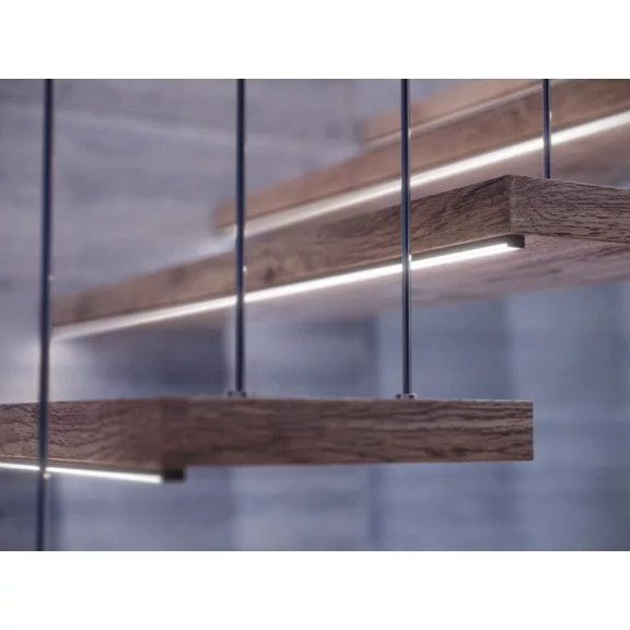 Barna - Alumínium U profil LED szalagos világításhoz 16x6 mm (Opál búrával)