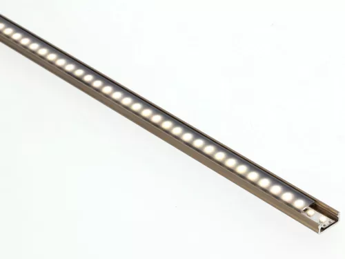 Barna - Alumínium U profil LED szalagos világításhoz 16x6 mm (Fekete PMMA búrával)