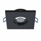 Beépíthető spot lámpatest BONA, négyzet alakú, IP44 pára ellen védett, fix, fekete (GU10)