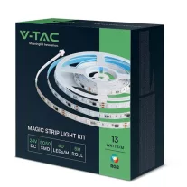   Magic RGB LED szalag szett: 5m kültéri 5050-60 RGB szalag + tápegység + 28 gombos távirányító + Smart Wifi