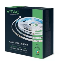   Magic RGB LED szalag szett: 5m beltéri 5050-60 RGB szalag + tápegység + 28 gombos távirányító + Smart Wifi