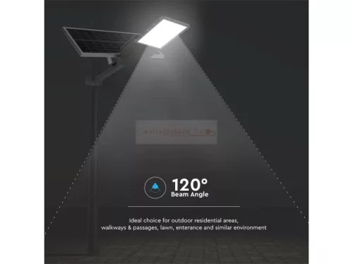 Napelemes utcai LED lámpa távirányítóval, tartórúddal 35W 3500Lm 4000K IP65