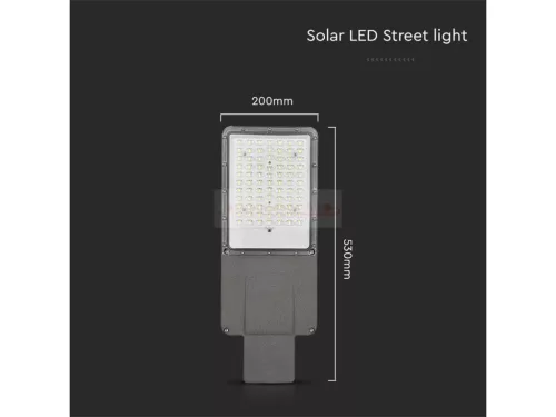 Napelemes utcai LED lámpa távirányítóval, tartórúddal 35W 3500Lm 4000K IP65