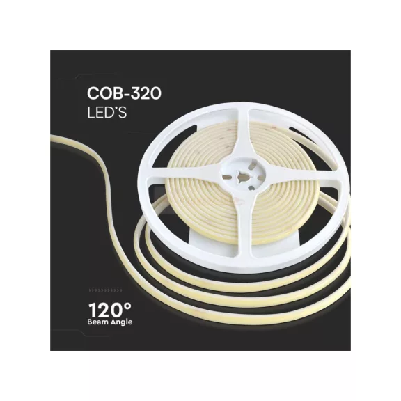 COB Led szalag 24V 10W/m kültéri IP67 természetes fehér 5 méter