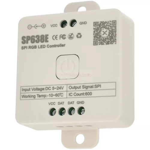 Smart SPI LED vezérlő digitális (DRGB) LED szalagokhoz (futófény) Bluetooth, fehér