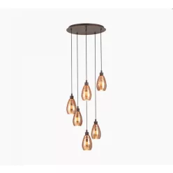   EGLO SIRACUSA barna rézszínű függeszték E27 6x60W 500 mm