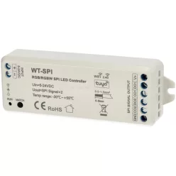   WT-SPI, távirányítható LED szalag vezérlő SPI digitális LED szalaghoz (futófény) (RGB, RGBW), RF+Wi-Fi