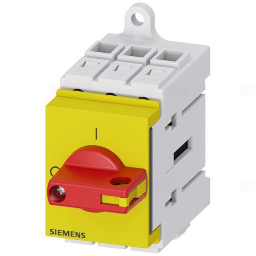Siemens főkapcsoló sínre 3P 40A piros/sárga