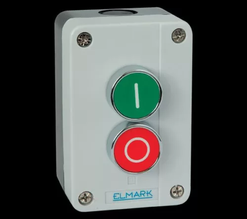 Nyomógomb tokozott IP65 zöld, piros
