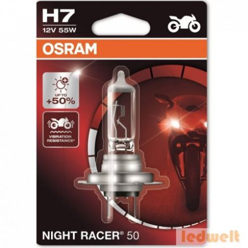 Osram Night Racer H7+50% motorkerékpár izzó 3200K