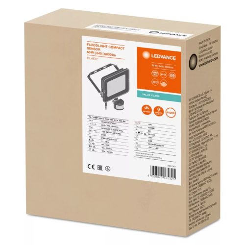 Ledvance Compact V LED reflektor mozgásérzékelővel 50W 4000K 5000Lm