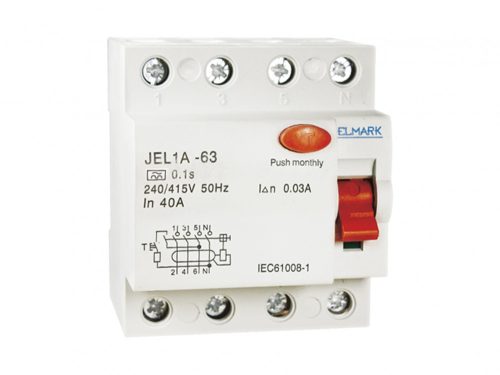 Áram-védőkapcsoló A típusú (fi-relé) AC/DC 4P 40A 400V 300mA