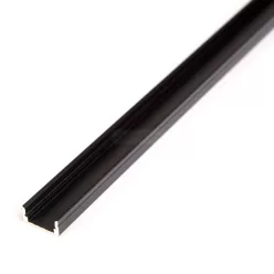   Alumínium profil LED szalaghoz fekete 2000x7x8 mm - U profil