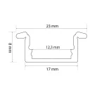 LED alumínium profil sín 1000x23(17)x8mm süllyeszthető U profil