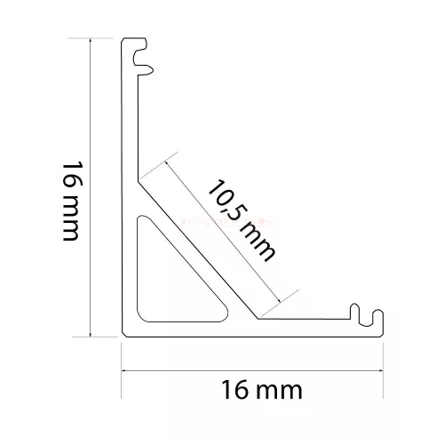 LED alumínium profil sín 1000x16x16mm