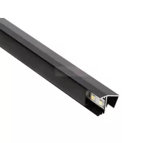   GLASS SHELF Fekete - üvegpolc profil LED szalaghoz (Fekete búrával)