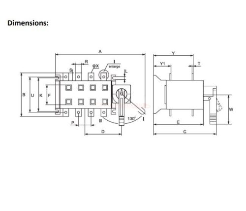 Átkapcsoló készülék EQ2M-160 160A