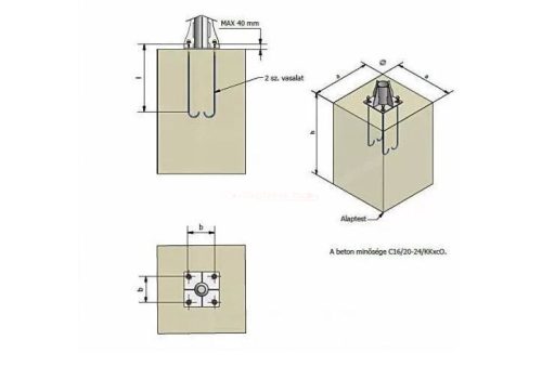 Alapvasalat acél lámpaoszlophoz 852