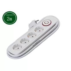 Elmark 4-es  hálózati hosszabbító kapcsolóval  2m