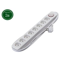 Elmark 8 dugaljas hálózati elosztó, kapcsolóval 2m