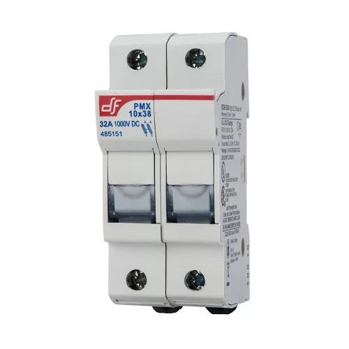 Szolár hengeres biztosító aljzat 10x38mm 2P 1000V PMX-10