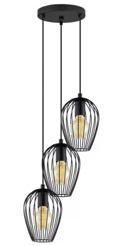 NEWTOWN Függeszték E27 3x60W 38cmfekete