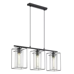 LONCINO Függeszték E27 3x60Wfekete/átl.