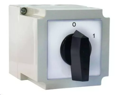 Tokozott Ipari forgókapcsoló  4P 63A IP55  0-1 állás