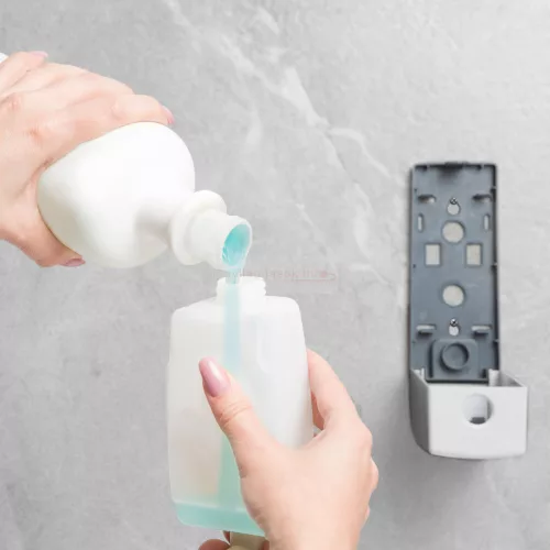 Szappanadagoló - kézzel működtethető - 350 ml - fali - fehér