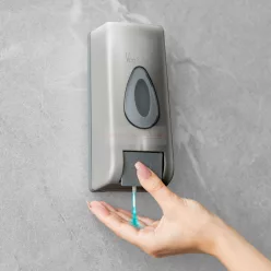   Szappanadagoló - kézzel működtethető - 350 ml - fali - ezüst