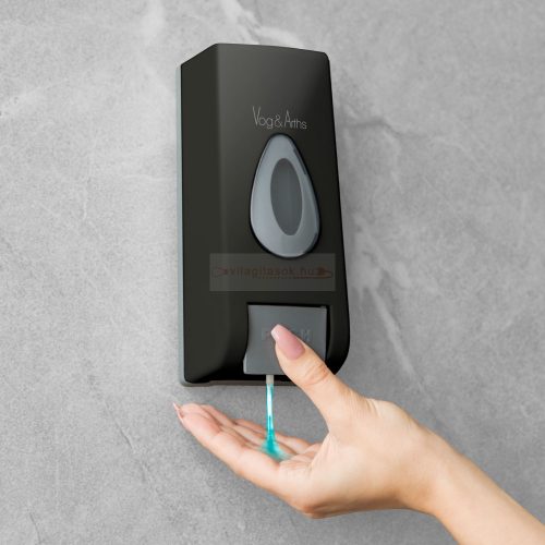 Szappanadagoló - kézzel működtethető - 350 ml - fali - fekete