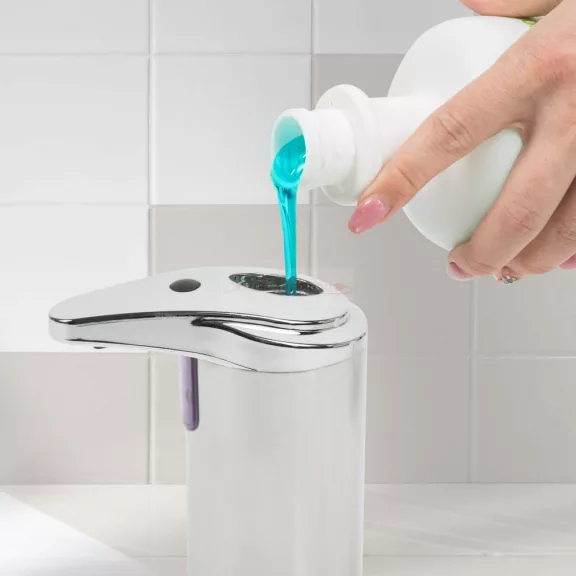 Automata szappanadagoló - 220 ml - álló - elemes - króm