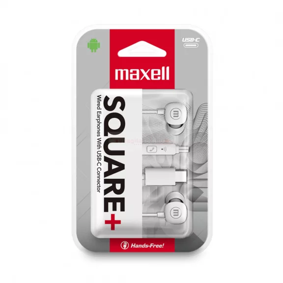 Maxell square+ fülhallgató - Type-c - 120 cm - fehér