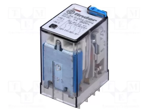 55.34 miniatűr ipari relé 7A 24VDC 4CO Finder LED+áj