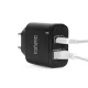 Hálózati Adapter USB + Type-C PD20W gyorstöltéssel - fekete