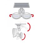 Mozgásérzékelős napelemes reflektor - forgatható fejjel - 2 COB LED