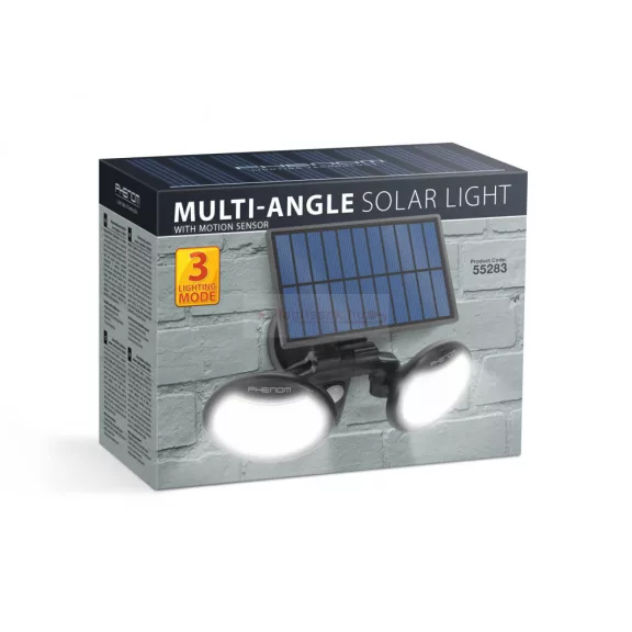 Mozgásérzékelős napelemes reflektor - forgatható fejjel - 2 COB LED