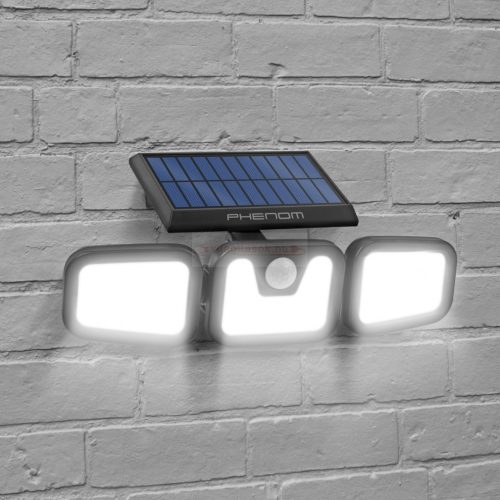 Mozgásérzékelős napelemes reflektor - karos, forgatható - 3 COB LED