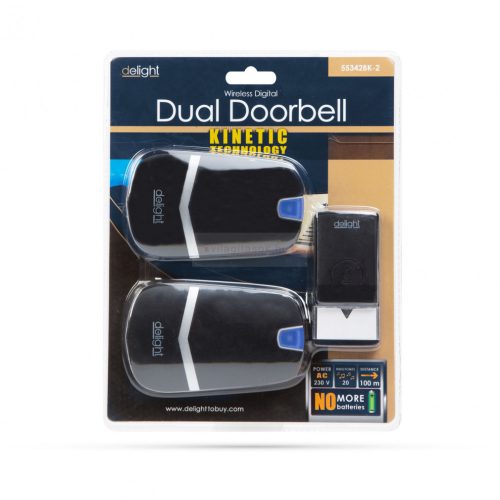 Digitális elem- és vezeték nélküli csengő - Kinetic Két vevőegységgel