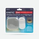 2 az 1-ben vezetéknélküli csengő és éjjelifény - Kinetic - fehér
