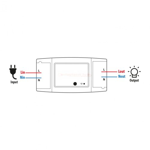 Smart Wi-Fi-s rejtett kapcsoló - 90-250V, 16A - Amazon Alexa, Google Home, IFTTT kompatibilitás