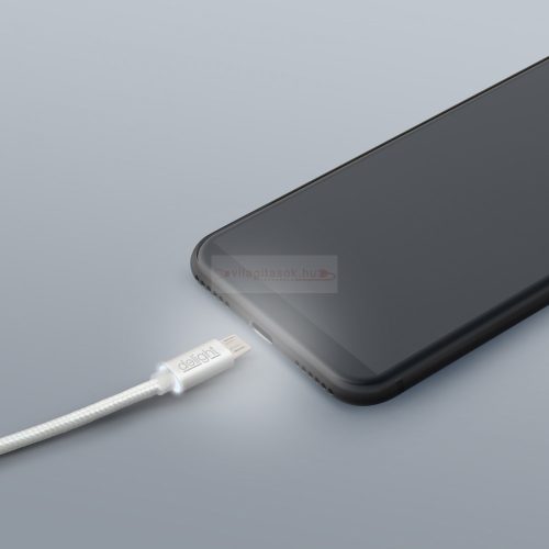 Adatkábel - MicroUSB - 1m fehér