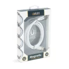 Mágneses adatkábel - MicroUSB - 2A - fehér