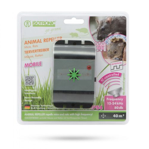 Egér- és patkányriasztó LED visszajelzővel