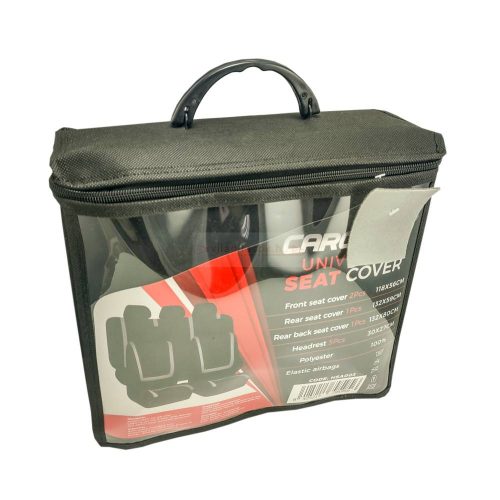 Autós üléshuzat szett - szürke / fekete - 9 db-os - HSA003