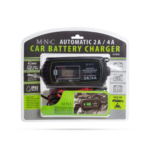 Autós akkumulátor töltő - 230 V - 2 A / 4 A - automata