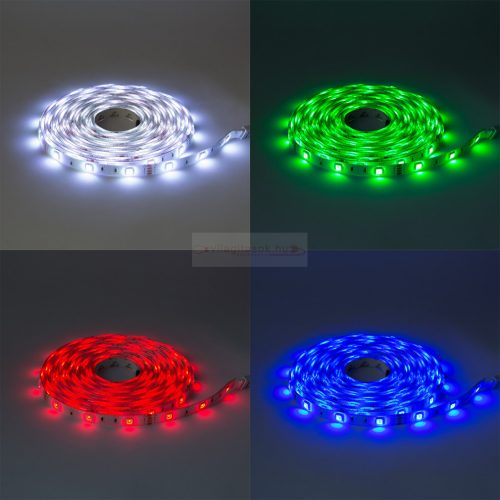 RGB Led szalag szett vezérlővel tápegységgel kültéri dekor IP65 30led/m